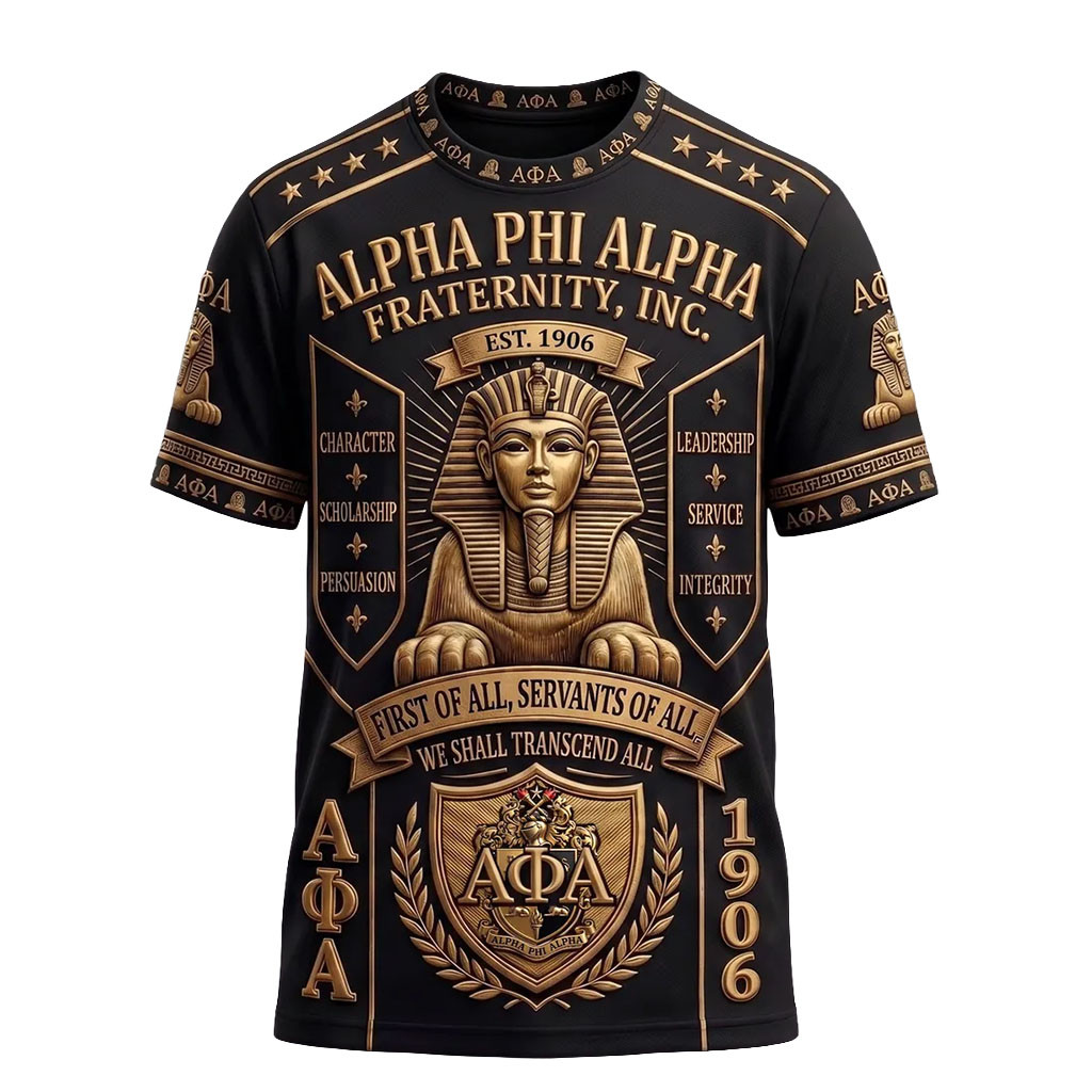 Alpha Phi Alpha Fraternity 1906 Gold Emblem T-Shirt We Shall Transcend All Tee Gift For Dad - Kdjoy Alpha Phi Alpha Fraternity 1906 Gold Emblem T-Shirt We Shall Transcend All Tee Gift For Dad - Kdjoy
