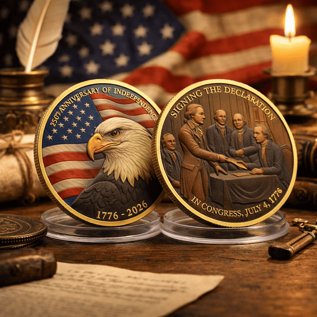 America's 250th Anniversary Declaration Of Independence Convex Coin 1776 Liberty Merch Gift - Kdjoy America's 250th Anniversary Declaration Of Independence Convex Coin 1776 Liberty Merch Gift - Kdjoy