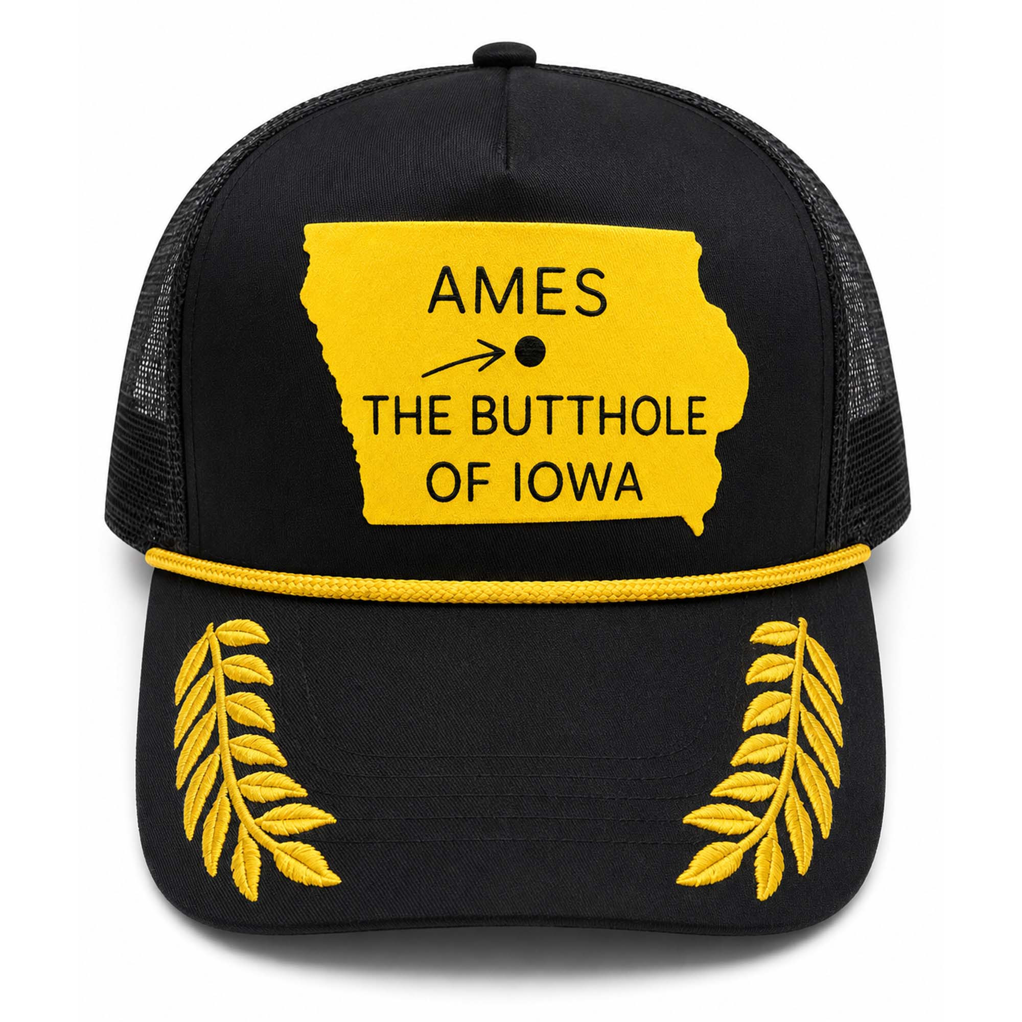 Ames The Butthole Of Iowa Trucker Hat Embroidered Funny Cap Gifts For Him - Kdjoy