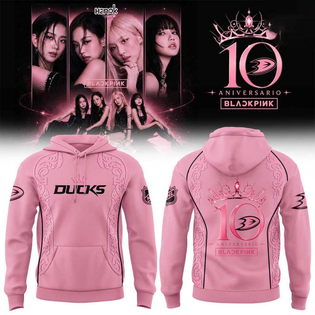 Anaheim Ducks X BLACKPINK 10th Anniversary 2026 Hoodie Anaheim Ducks Merch Gift For Blinks - Kdjoy