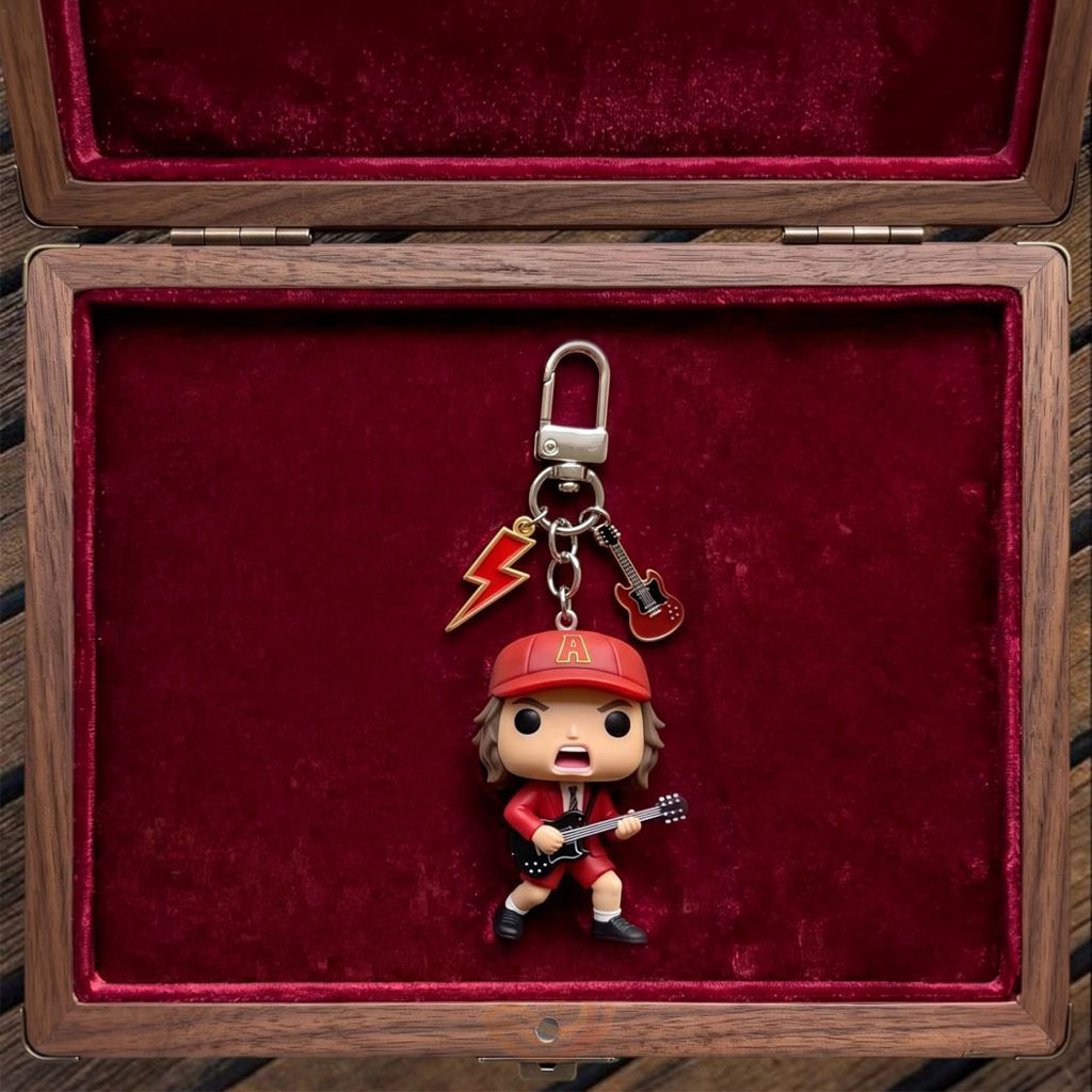 Angus Young Emotional Support Keychain Angus Young ACDC Merch Gift For Music Lovers - Kdjoy Angus Young Emotional Support Keychain Angus Young ACDC Merch Gift For Music Lovers - Kdjoy