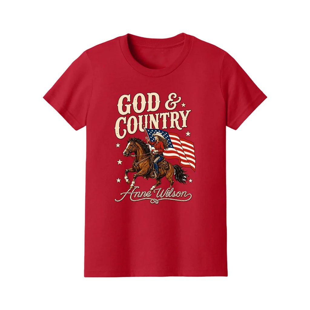 Anne Wilson Merch 2026 God And Country T-Shirt Red Anne Wilson Shirt Best Gift For Fans - Kdjoy