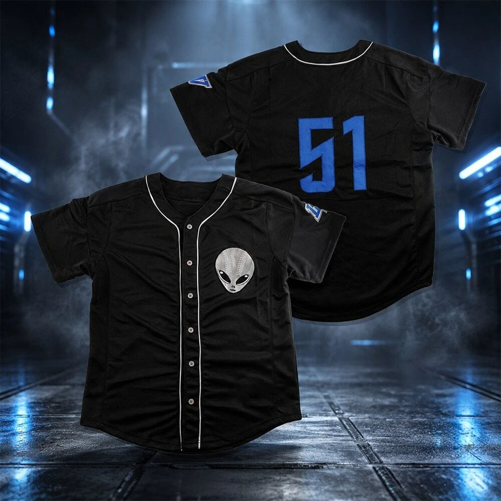 Area 51 Las Vegas Alien Head Black Baseball Jersey Birthday Gift Ideas For Husband - Kdjoy