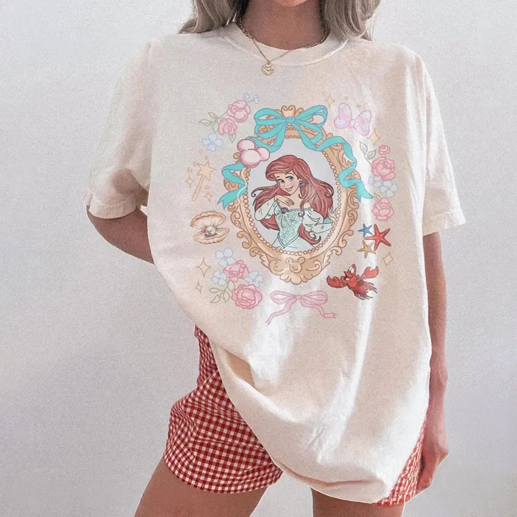 Ariel Princess Coquette Bows Watercolor Retro Shirt The Little Mermaid Merch Gift For Sisters - Kdjoy Ariel Princess Coquette Bows Watercolor Retro Shirt The Little Mermaid Merch Gift For Sisters - Kdjoy