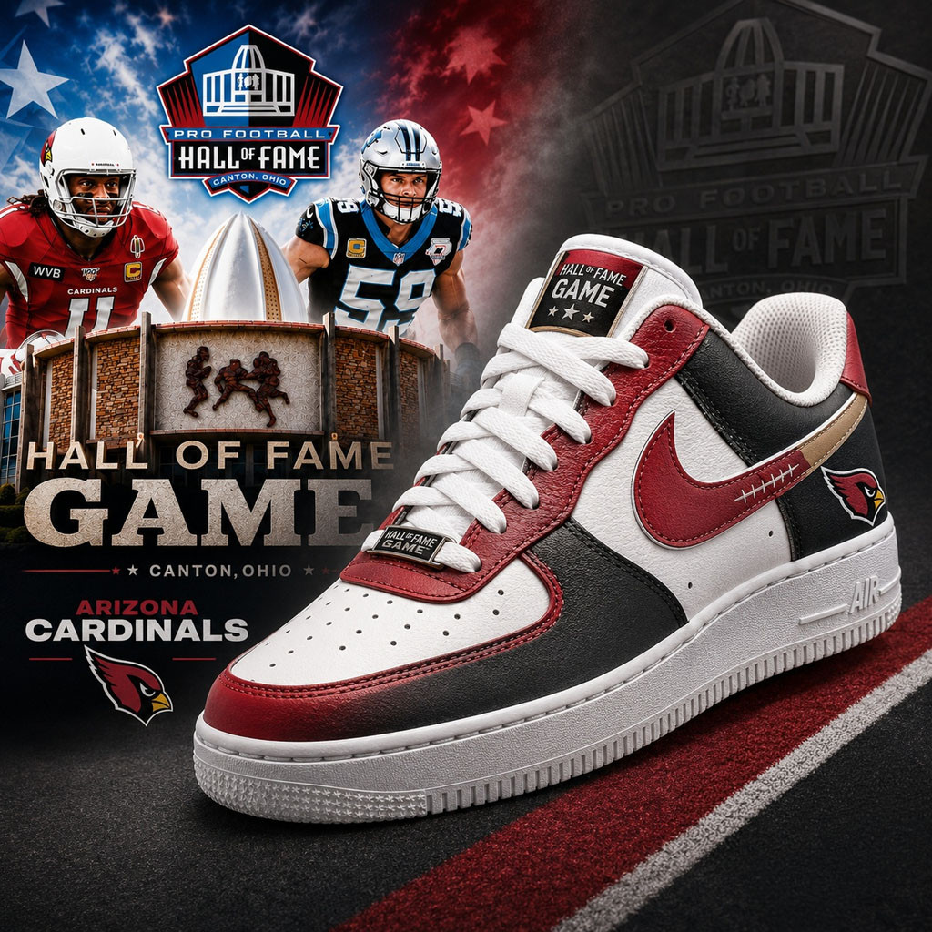 Arizona Cardinals Hall of Fame Game Sneakers Cardinals Merch Gifts For Football Fan - Kdjoy