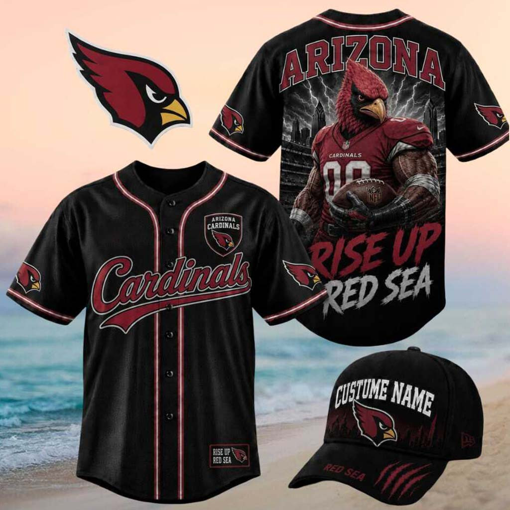 Arizona Cardinals Muscular Bird Mascot Rise Up Red Sea Baseball Jersey Cardinals Merch Fan Gear