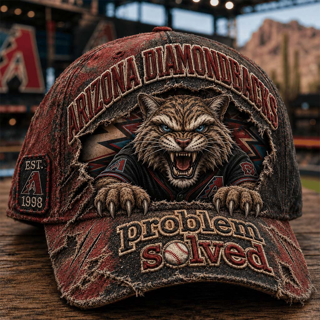Arizona Diamondbacks Merch Problem Solved Hat Game Day Cap Best Gift For Baseball Fans - Kdjoy