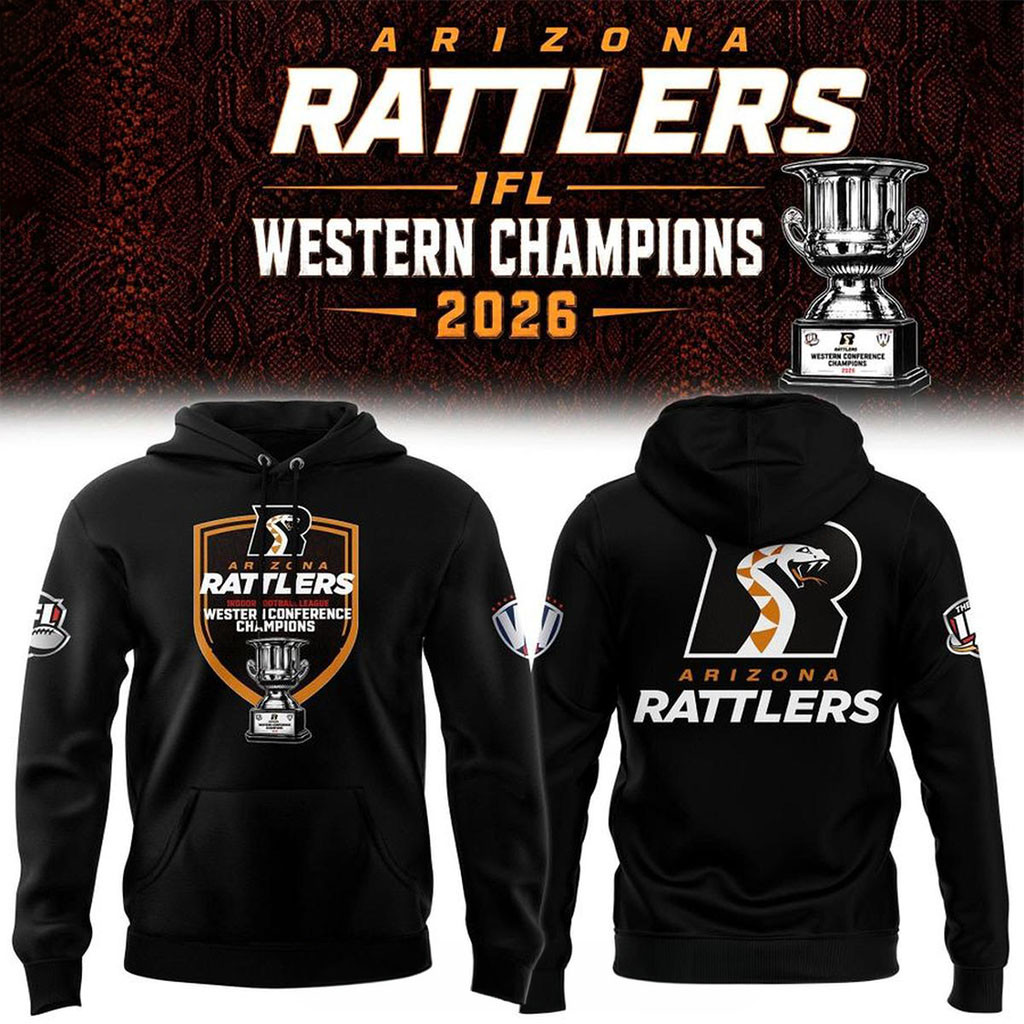 Arizona Rattlers IFL 2026 Western Conference Champions Hoodie Arizona Rattlers Winner Merch