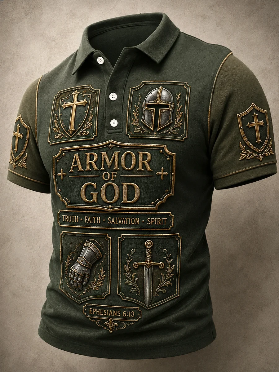 Armor Of God Polo Shirt Christian Warrior Armor Shirt Presents For Dad - Kdjoy Armor Of God Polo Shirt Christian Warrior Armor Shirt Presents For Dad - Kdjoy