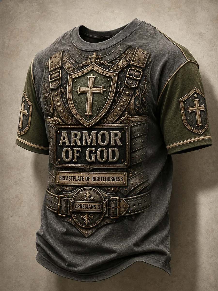 Armor Of God T-Shirt Breastplate Of Righteousness Ephesians 6 Bible Shirt Faith Based Gifts - Kdjoy