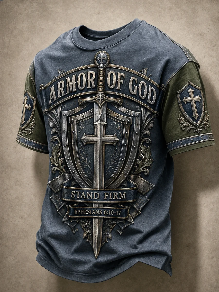 Armor Of God T-Shirt Stand Firm Bible Shirt Gifts For Religious Men - Kdjoy