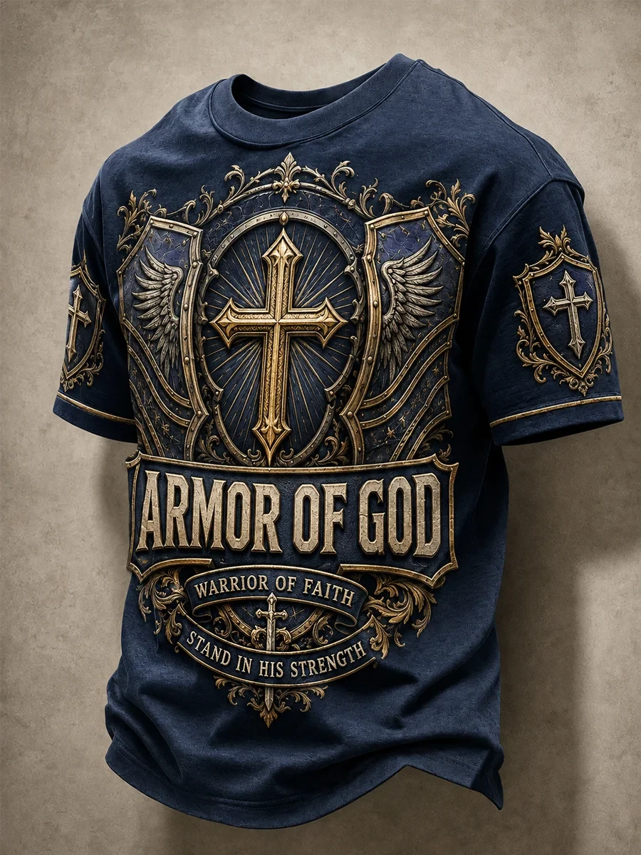 Armor Of God T-Shirt Warrior Of Faith Stand In His Strength Shirt Religious Clothing Dad Gifts - Kdjoy