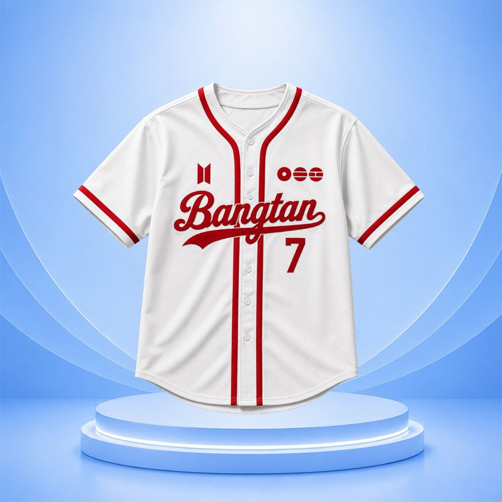Army BTS World Tour 2026 Bangtan Baseball Jersey Shirt #7 Army BTS Merch Gifts For Kpop Fans - Kdjoy