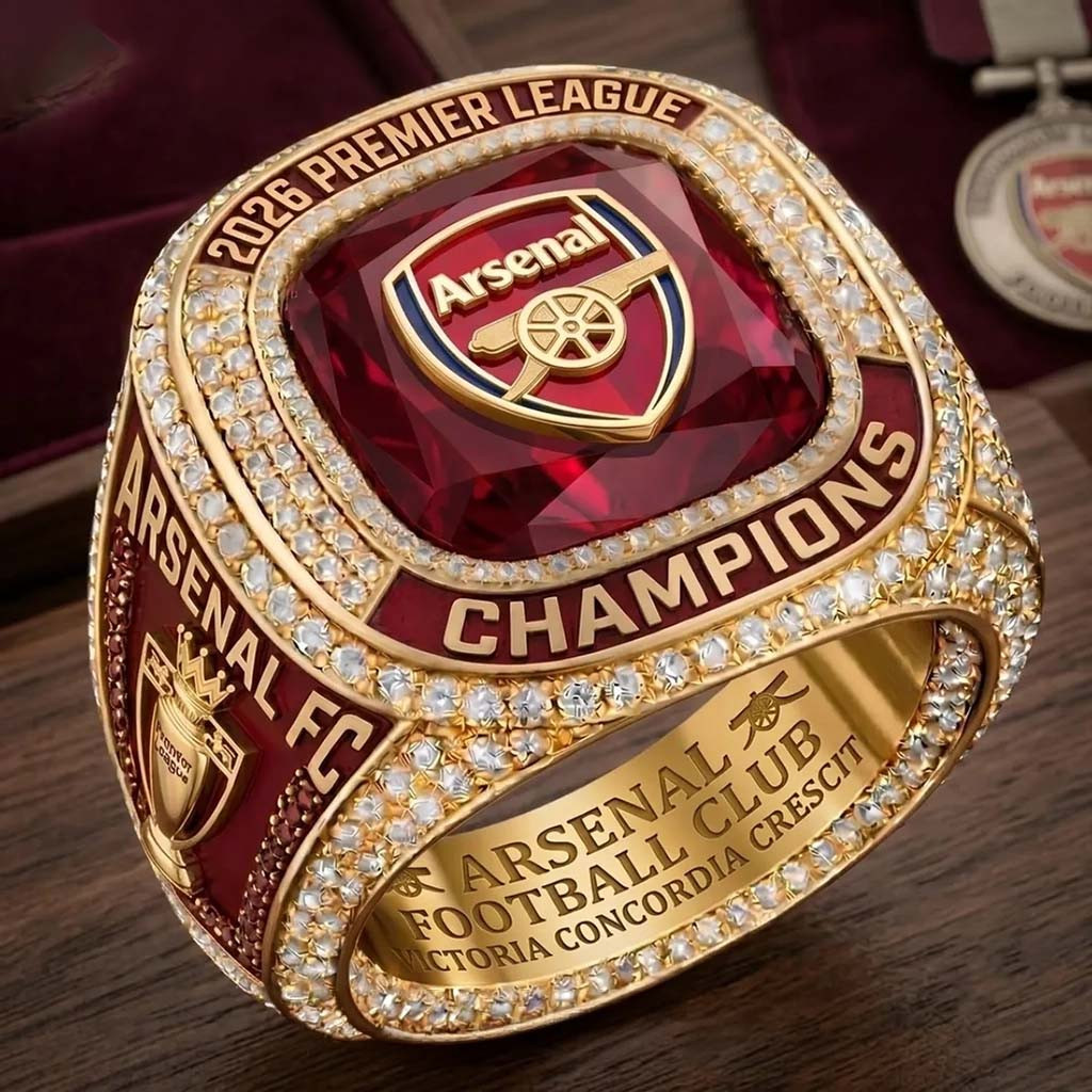 Arsenal FC 2026 Premier League Champions Ring Arsenal FC Championship Merch Gift For Fans - Kdjoy Arsenal FC 2026 Premier League Champions Ring Arsenal FC Championship Merch Gift For Fans - Kdjoy