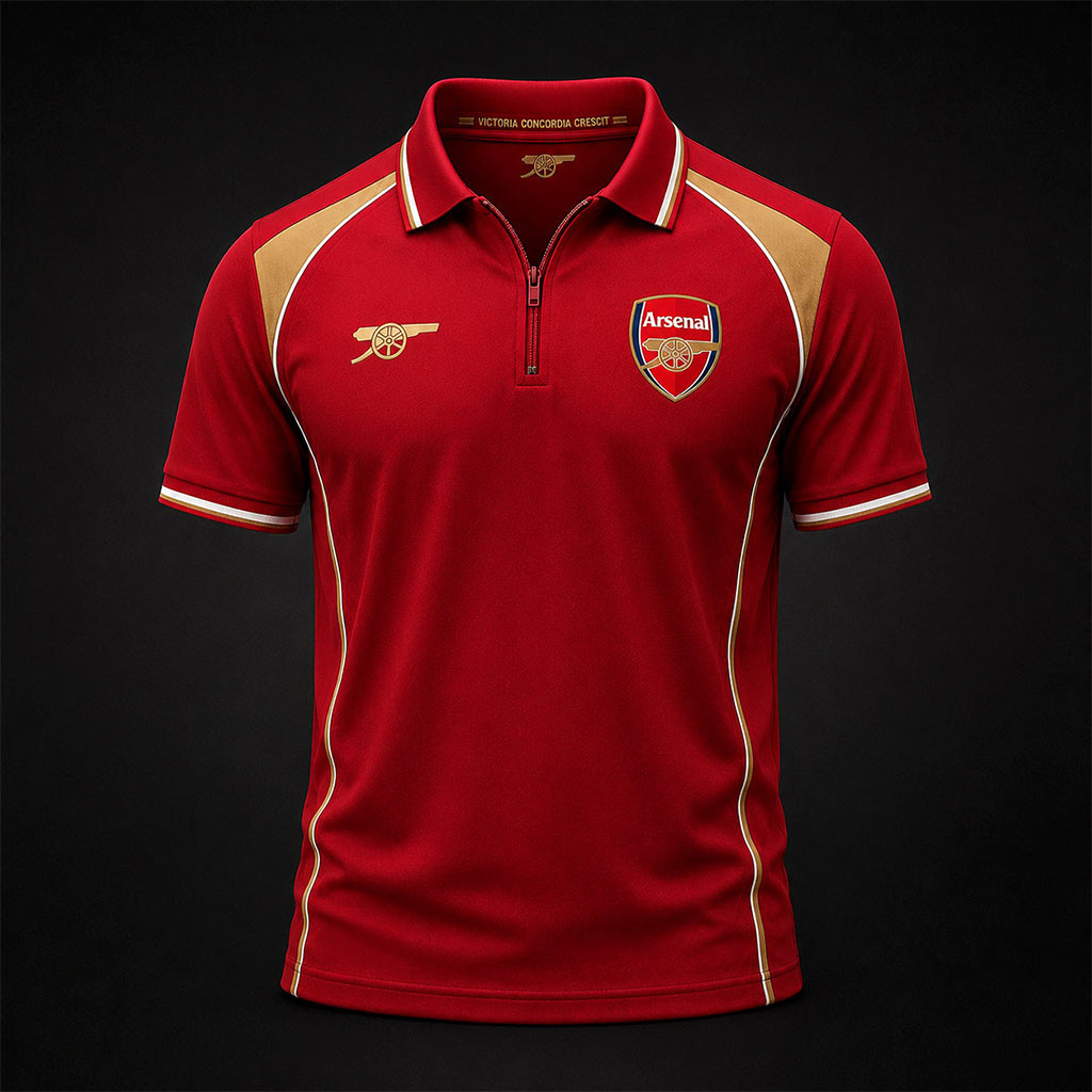 Arsenal FC 2026 Zip Polo Shirt Gunners Arsenal FC Merch Present For Football Lovers - Kdjoy