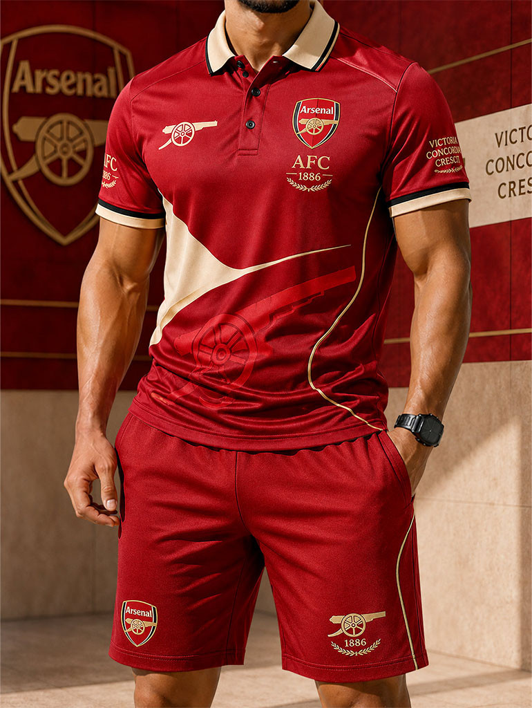 Arsenal The Gunners 2026 Polo Shirt And Shorts Sets Arsenal FC Merch Fan Gifts - Kdjoy Arsenal The Gunners 2026 Polo Shirt And Shorts Sets Arsenal FC Merch Fan Gifts - Kdjoy
