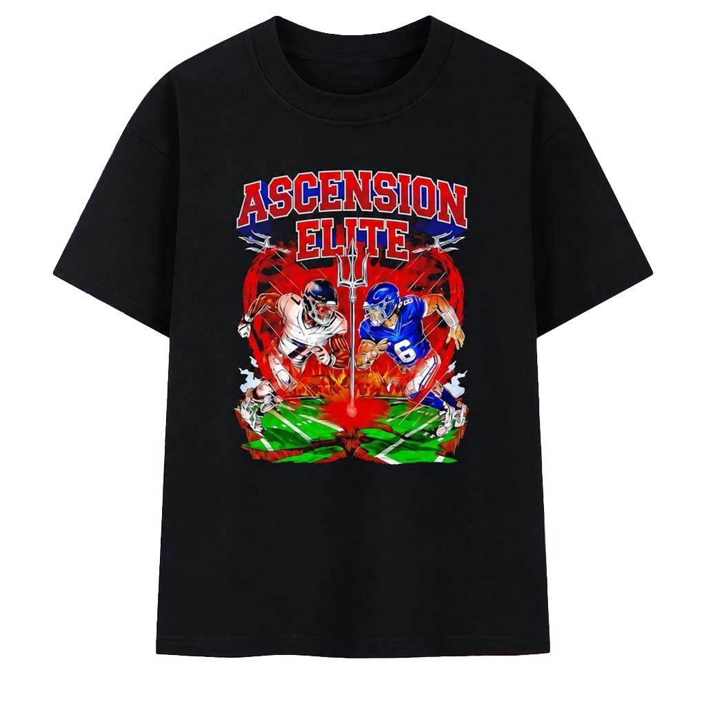 Ascension Elite Football Players Fire Field Face Off T-Shirt Game Day Merch Football Fan Gifts