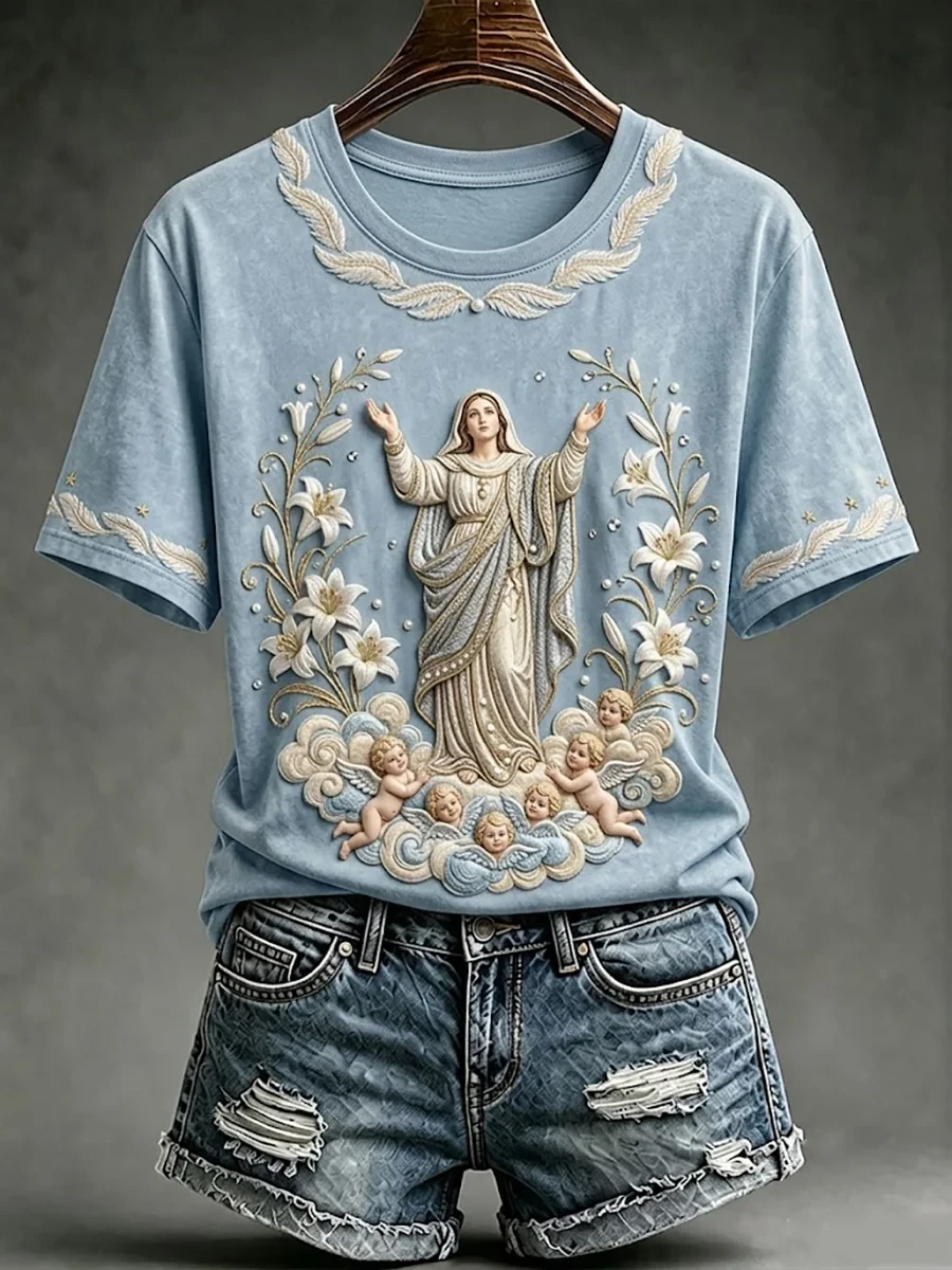 Assumption Of Mary Faith Art T-Shirt Floral Virgin Mary Merch Catholic Apparel Gift For Mom - Kdjoy Assumption Of Mary Faith Art T-Shirt Floral Virgin Mary Merch Catholic Apparel Gift For Mom - Kdjoy