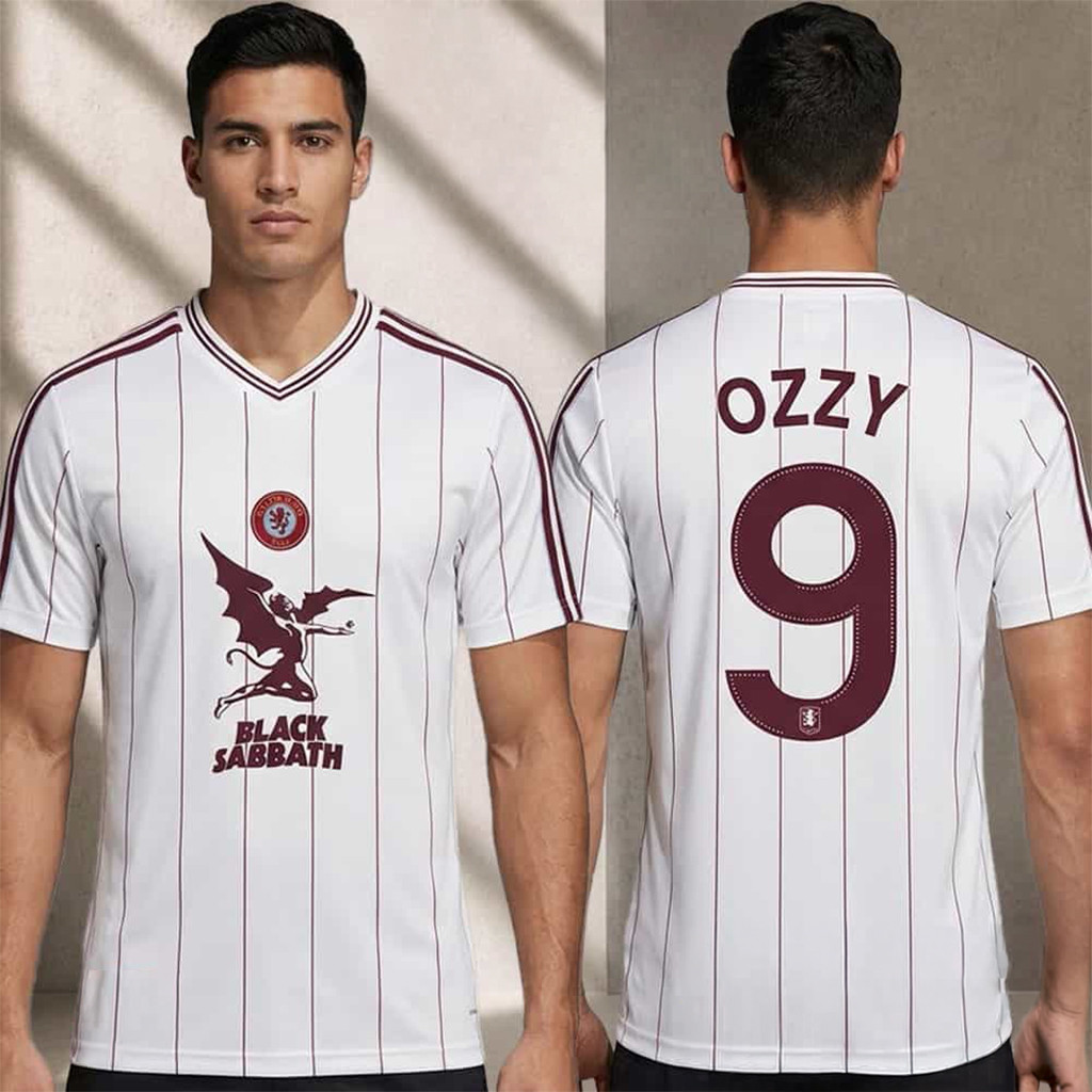 Aston Villa X Black Sabbath V-Neck Jersey 2026 Aston Villa Merch Birthday Gift For Him - Kdjoy