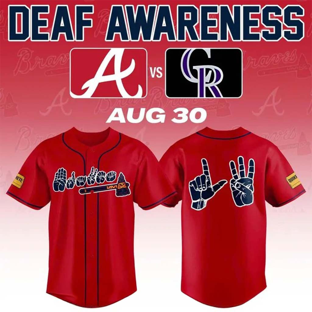 Atlanta Braves Deaf Awareness Night 2026 Special Baseball Jersey Braves Merch Gifts For Fans - Kdjoy