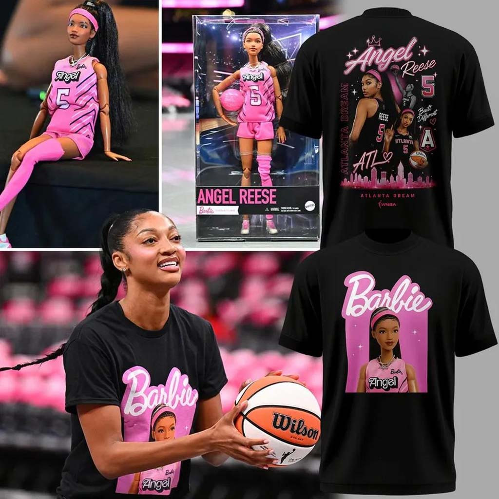 Atlanta Dream Angel Reese #5 Barbie Edition T-Shirt Angel Reese Merch Basketball Fan Gifts - Kdjoy