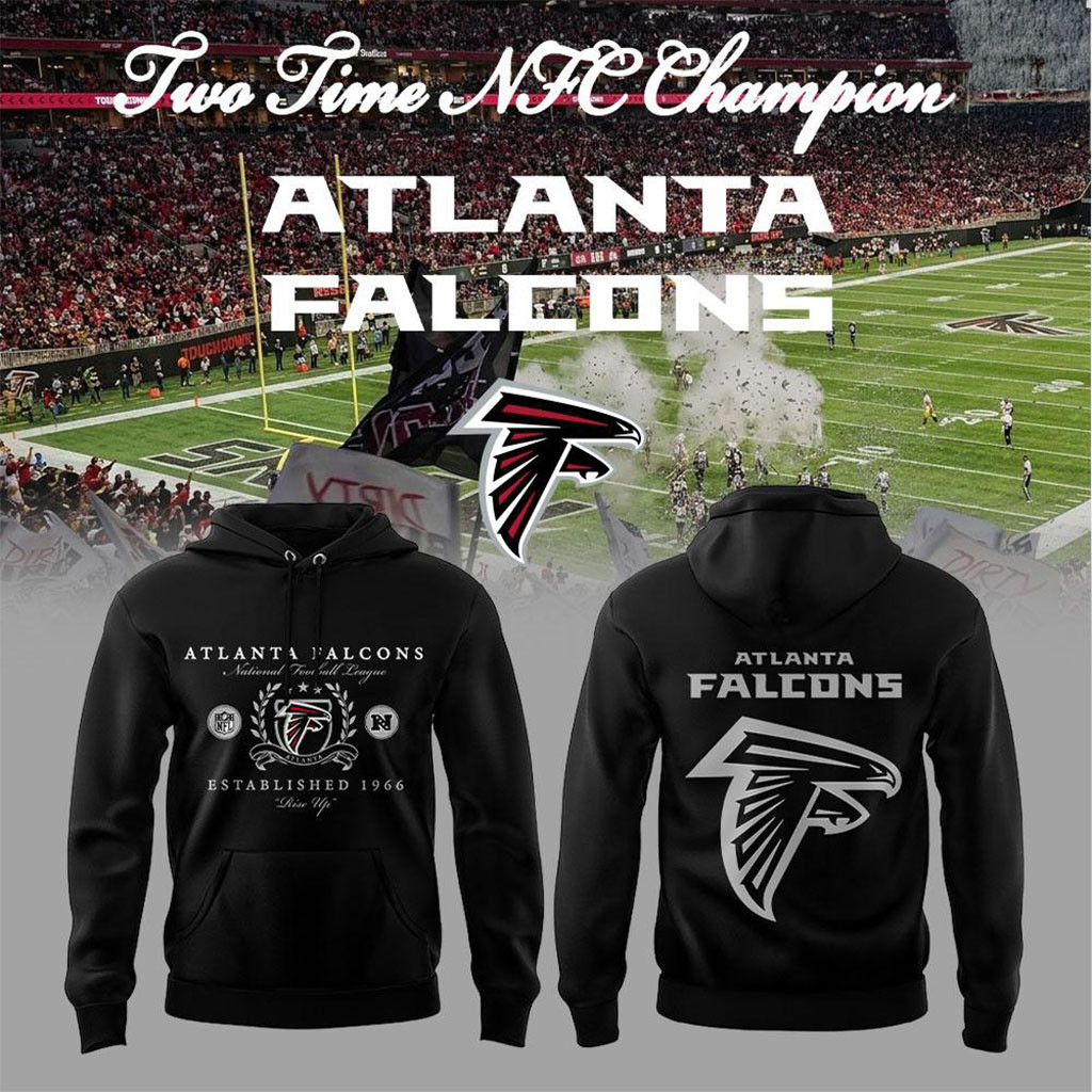 Atlanta Falcons Two Time NFC Champions Hoodie 2026 Atlanta Falcons Merch Gift For Football Fan - Kdjoy Atlanta Falcons Two Time NFC Champions Hoodie 2026 Atlanta Falcons Merch Gift For Football Fan - Kdjoy