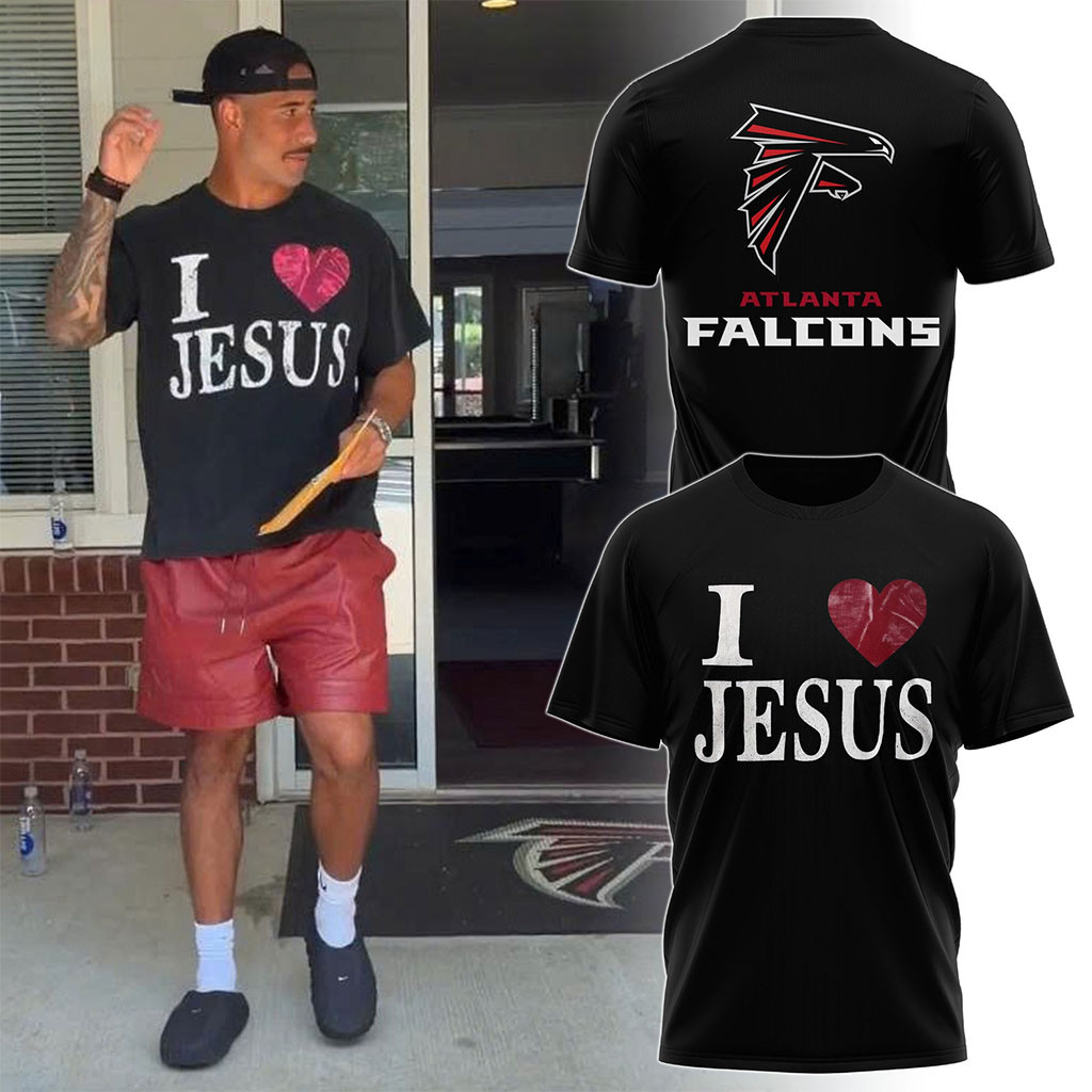 Atlanta Falcons x I Love Jesus Shirt 2026 Faith Based Shirt Atlanta Falcons Merch Fan Gear - Kdjoy
