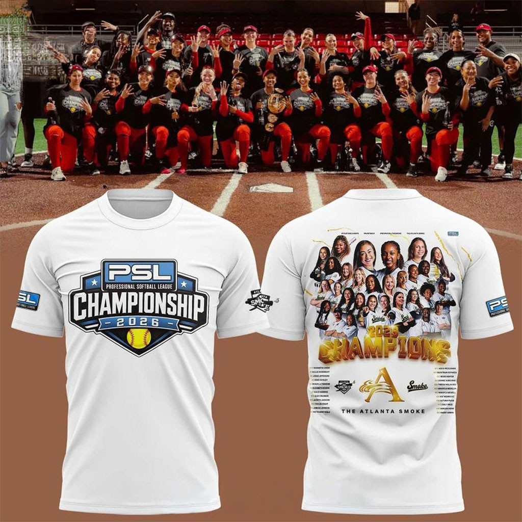 Atlanta Smoke Merch 2026 PSL Champions Celebrating T-Shirt Best Gift For Softball Fans