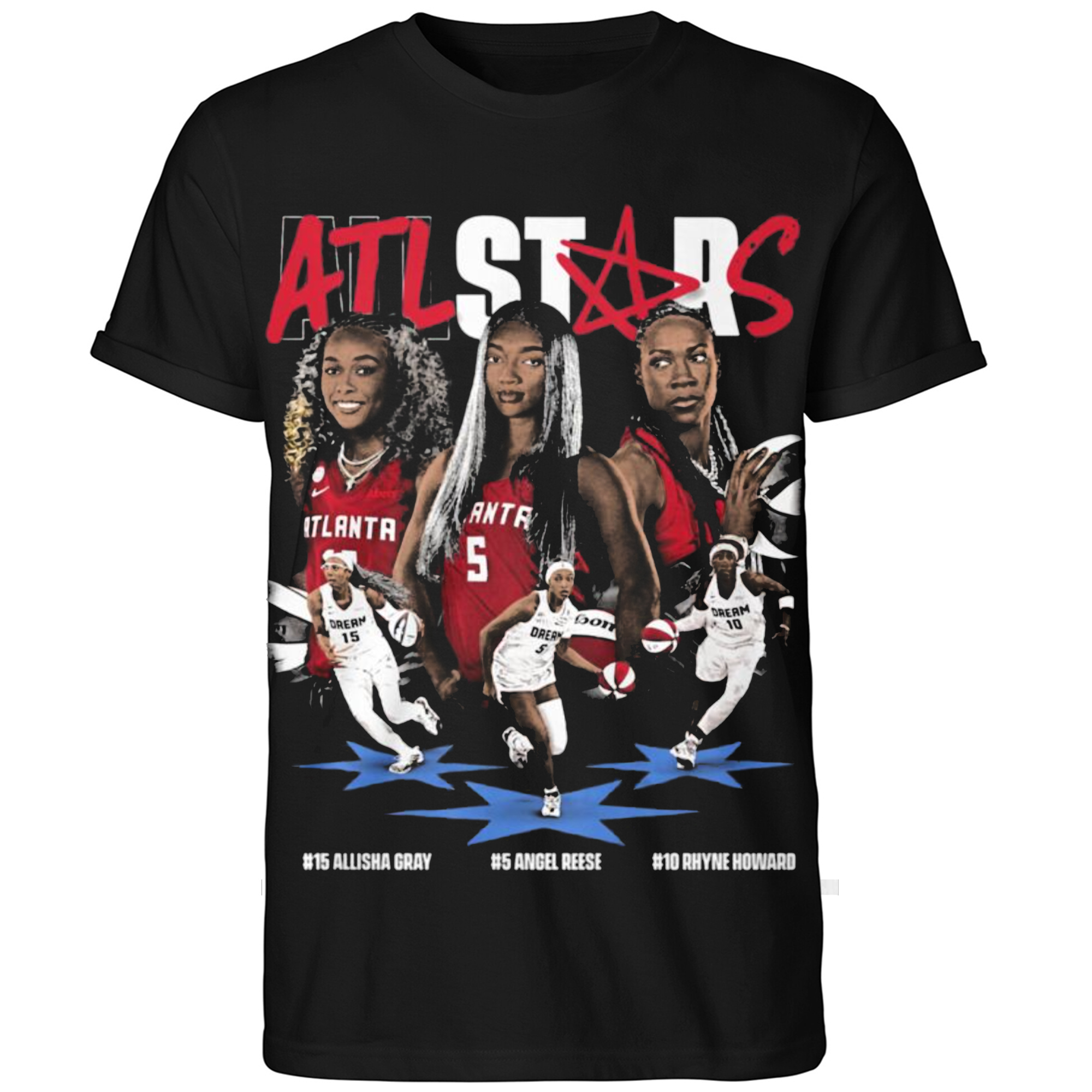 Atlanta Stars Allisha Gray Angel Reese Rhyne Howard Shirt Atlanta Dream Merch Fan Gifts - Kdjoy Atlanta Stars Allisha Gray Angel Reese Rhyne Howard Shirt Atlanta Dream Merch Fan Gifts - Kdjoy