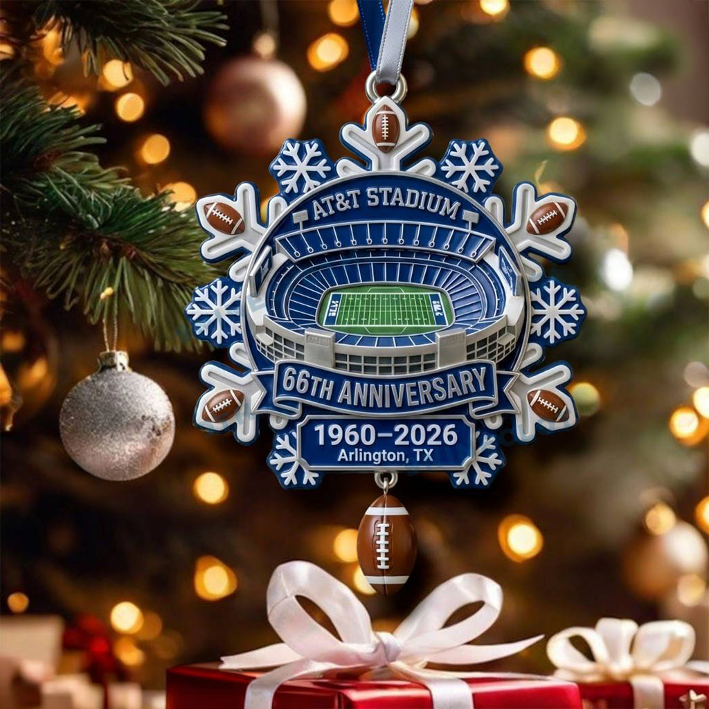 ATnT Stadium's 66th Anniversary Snowflake Ornament Dallas Cowboys Stadium Christmas Ornament - Kdjoy ATnT Stadium's 66th Anniversary Snowflake Ornament Dallas Cowboys Stadium Christmas Ornament - Kdjoy