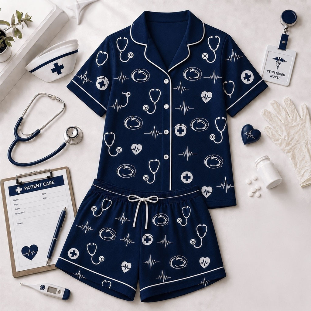 Auburn Tigers Heartbeats And Home Teams Short Sleeve Pajamas Set Tigers Merch Gifts For Fans - Kdjoy