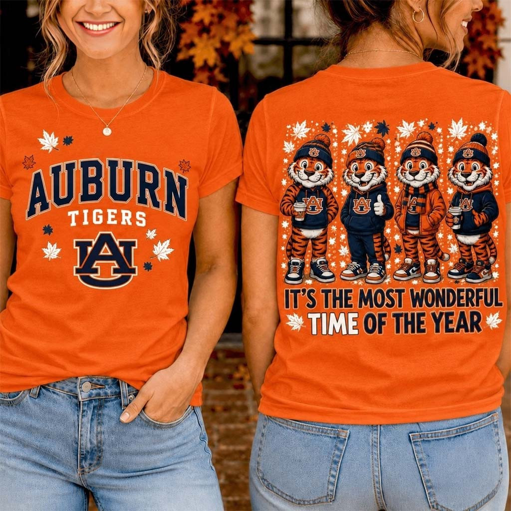Auburn Tigers Merch 2026 Autumn Festive Cheer T- Shirt Fall Trendy Clothes Gift For Sport Fans - Kdjoy