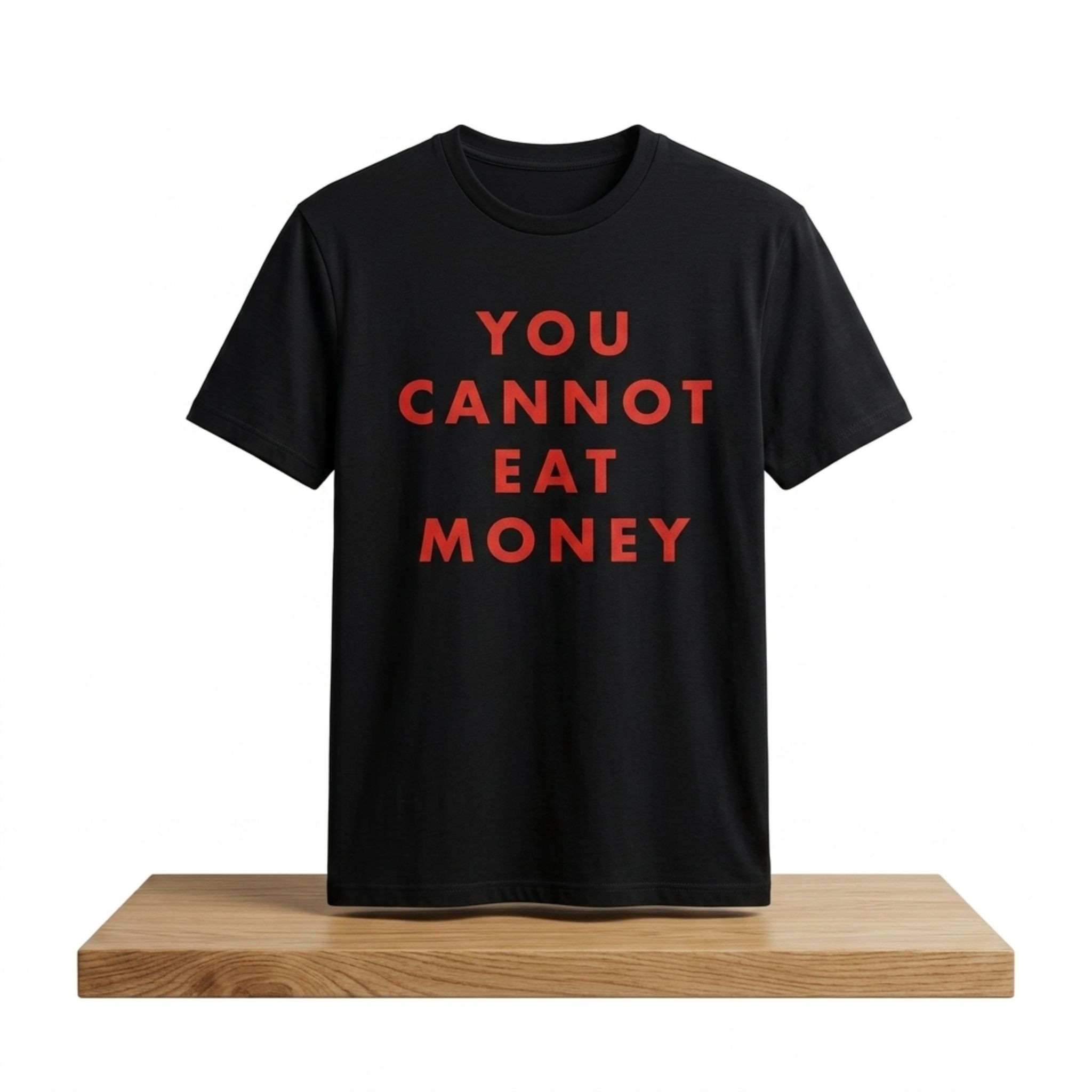 Aurora You Cannot Eat Money T-Shirt Black Funny Shirts Gift Ideas For Friends - Kdjoy