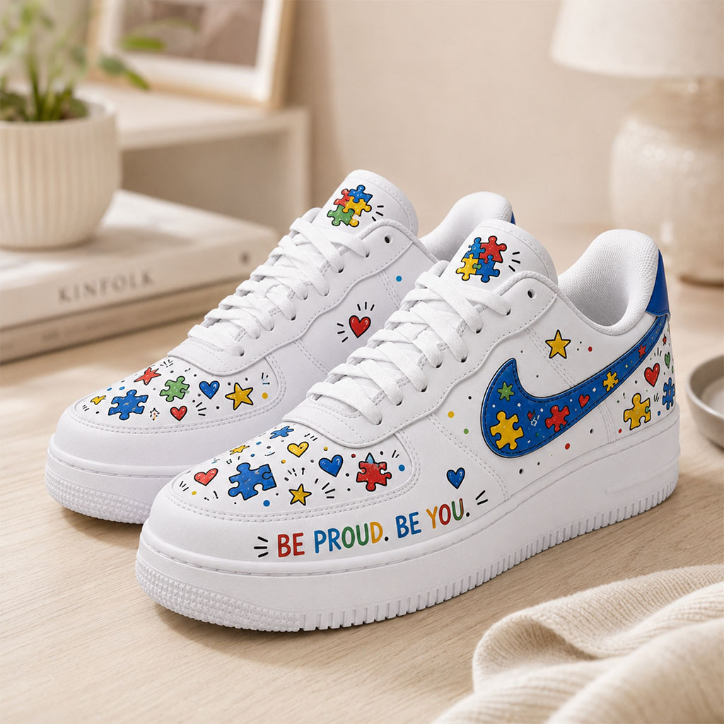 Autism Awareness Sneakers Be Proud Be You Puzzle Shoes Gifts For Him Her - Kdjoy