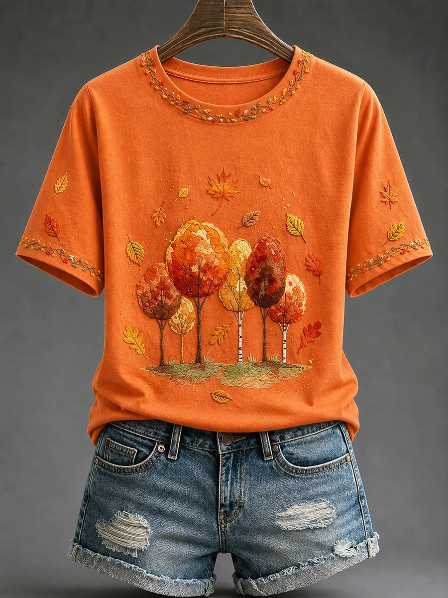 Autumn Forest Birch Trees Leaves T-Shirt Autumn Leaves Tee Unique Gifts For Wife - Kdjoy Autumn Forest Birch Trees Leaves T-Shirt Autumn Leaves Tee Unique Gifts For Wife - Kdjoy