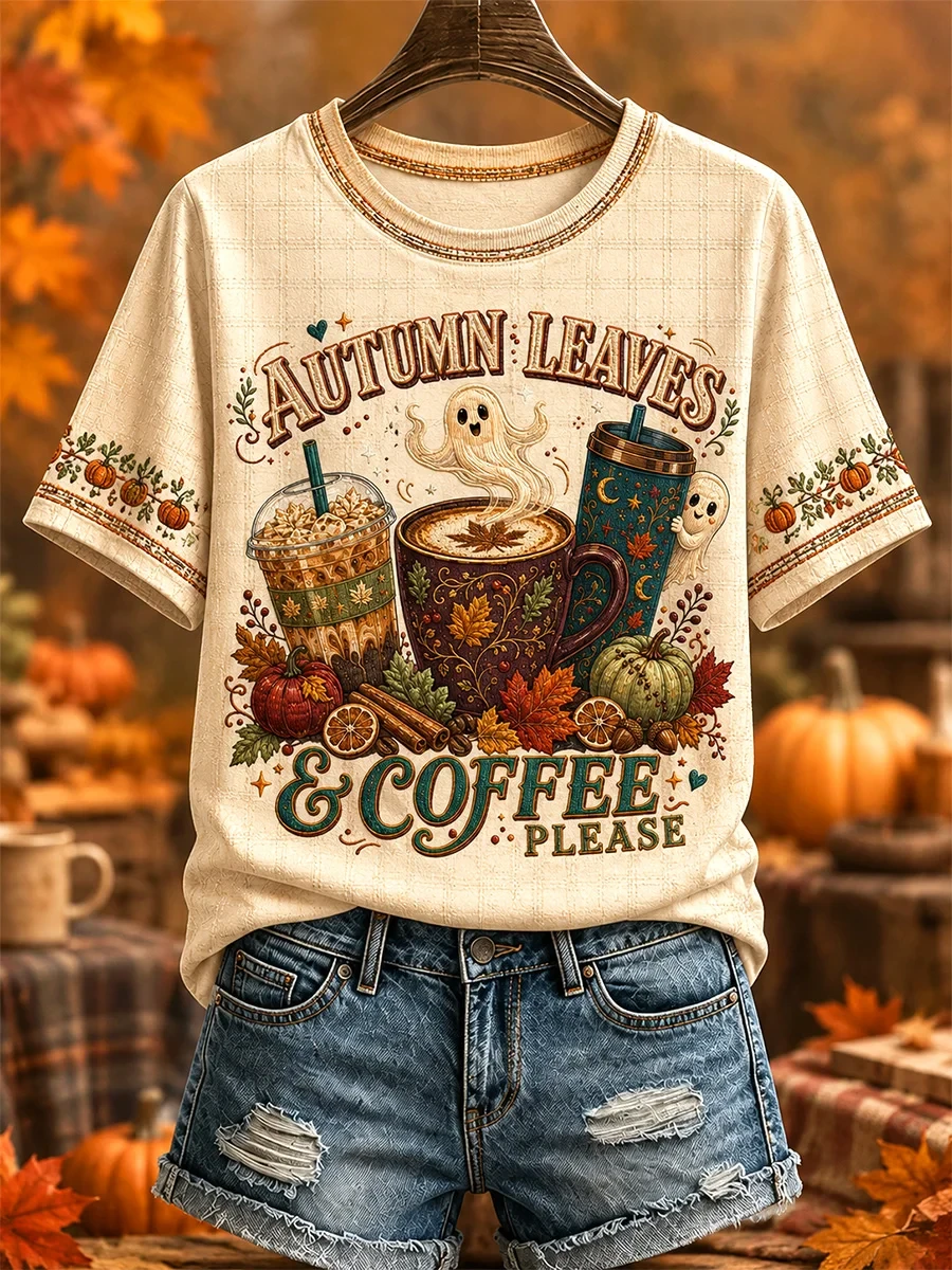 Autumn Leaves Coffee Please T-Shirt Autumn Halloween Merch Cozy Apparel Gift - Kdjoy Autumn Leaves Coffee Please T-Shirt Autumn Halloween Merch Cozy Apparel Gift - Kdjoy
