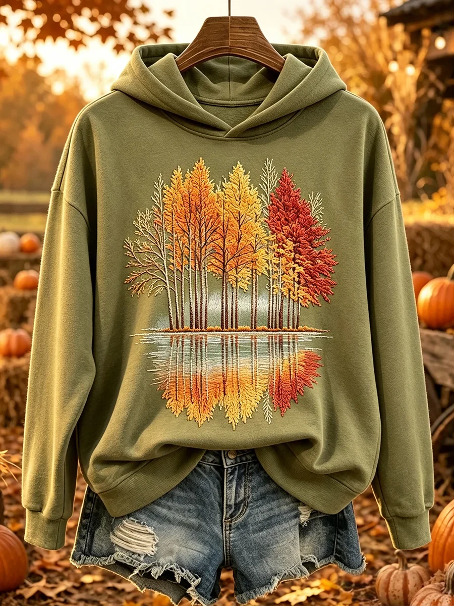 Autumn Trees Reflection Hoodie Autumn Trees Apparel Unique Gifts For Fans - Kdjoy Autumn Trees Reflection Hoodie Autumn Trees Apparel Unique Gifts For Fans - Kdjoy