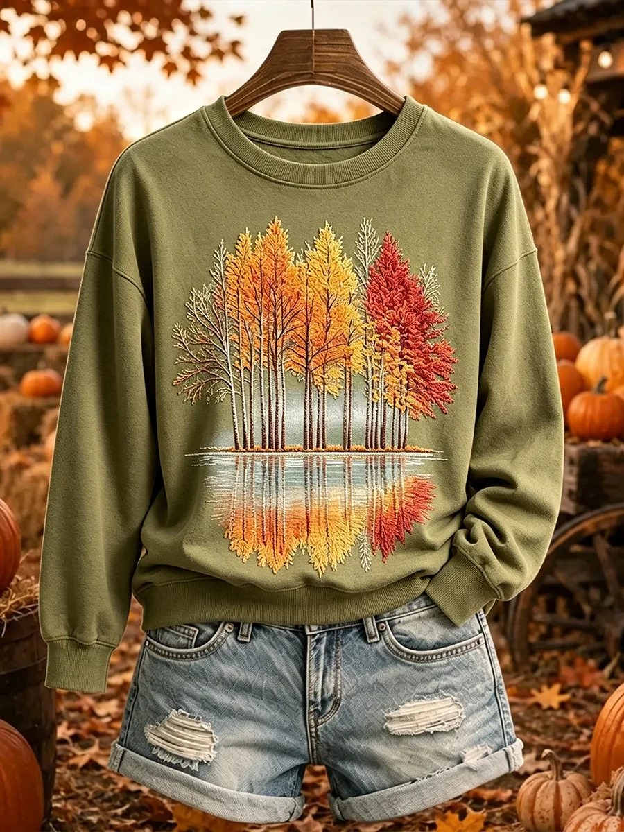 Autumn Trees Reflection Sweatshirt Autumn Fall Merch Best Gifts For Her - Kdjoy Autumn Trees Reflection Sweatshirt Autumn Fall Merch Best Gifts For Her - Kdjoy