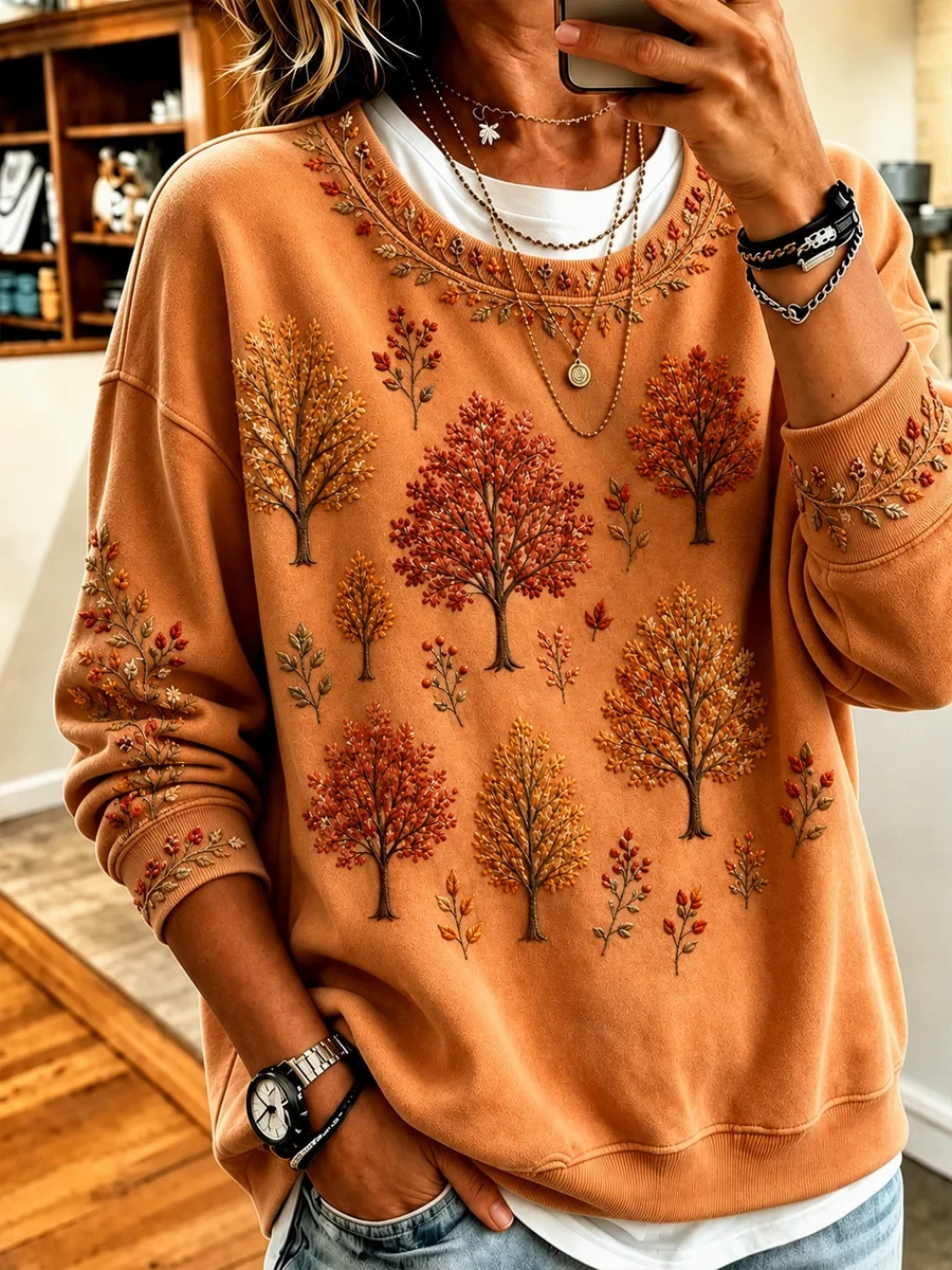 Autumn Trees Sweatshirt Fall Autumn Clothing Birthday Ideas For Wife - Kdjoy