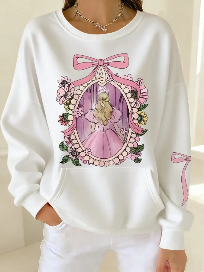 Autumn Wizard Of Oz Good Witch Bow Sweatshirt Pink Bow Princess Floral Frame Merch Present - Kdjoy Autumn Wizard Of Oz Good Witch Bow Sweatshirt Pink Bow Princess Floral Frame Merch Present - Kdjoy