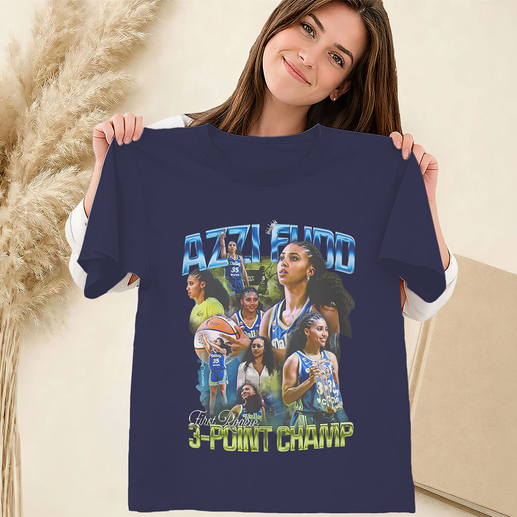 Azzi Fudd Shirt First Rookie 3-Point Champ 2026 T-Shirt Azzi Fudd Merch Basketball Fan Gifts - Kdjoy