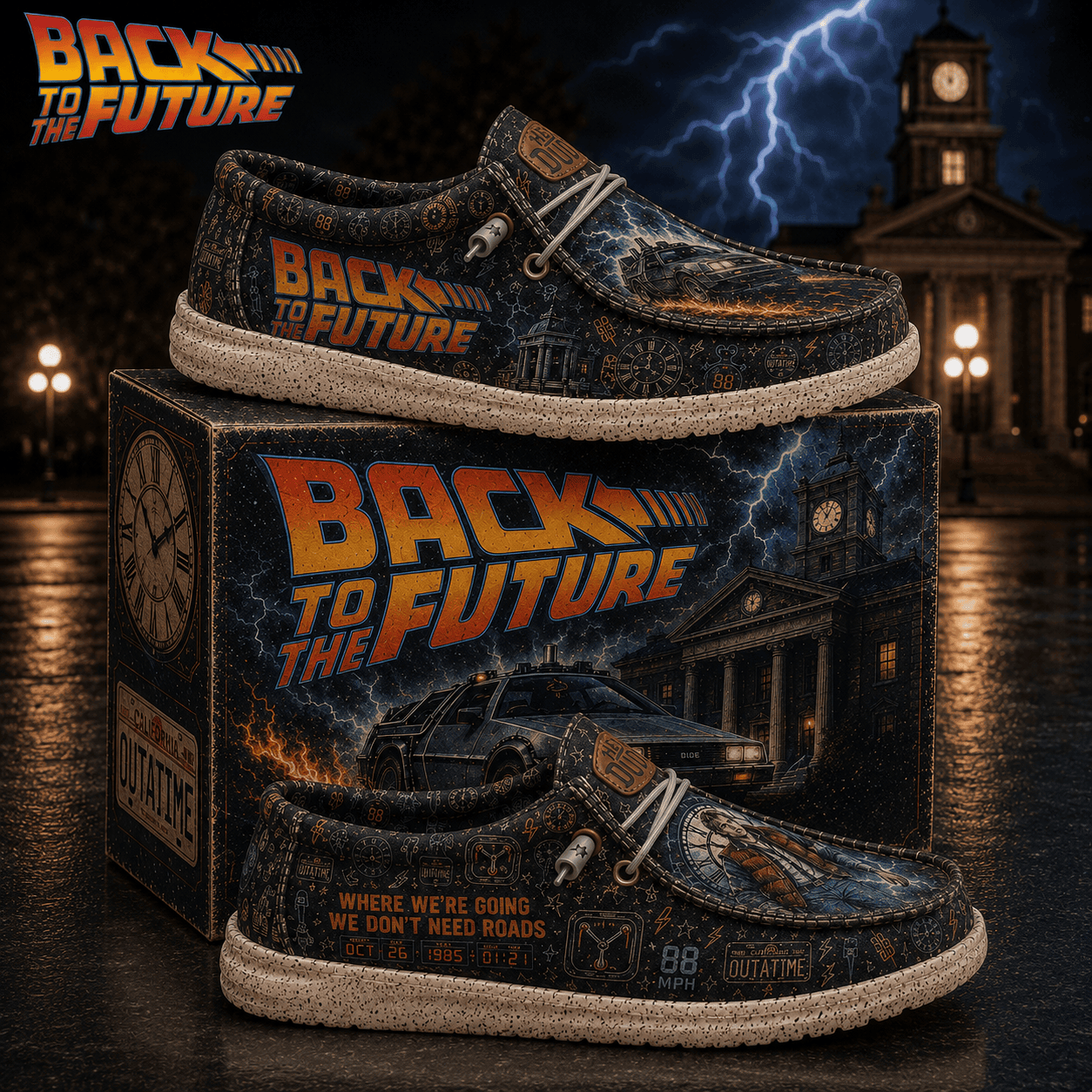 Back To The Future Merch Where We're Going We Don't Need Roads Shoes Gift For Movie Fans - Kdjoy