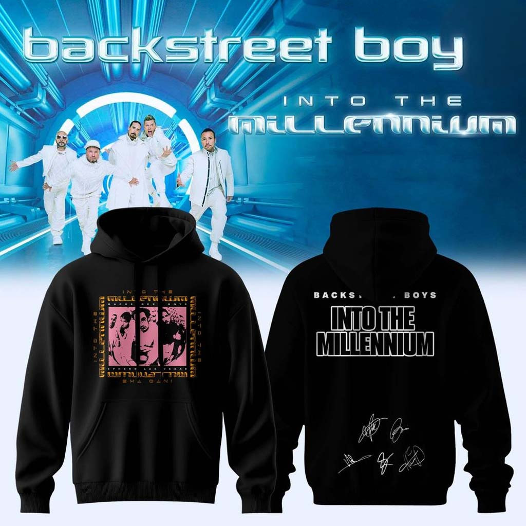 Backstreet Boys Into The Millennium 2026 Signature Hoodie Black Backstreet Boys Merch Fan Gifts - Kdjoy Backstreet Boys Into The Millennium 2026 Signature Hoodie Black Backstreet Boys Merch Fan Gifts - Kdjoy