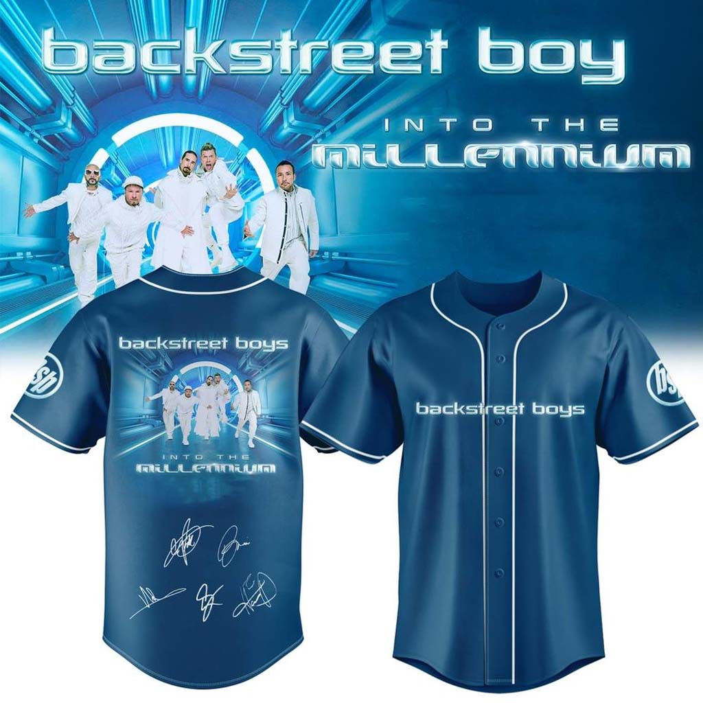 Backstreet Boys Into The Millennium Baseball Jersey Signature Backstreet Boys Merch 2026 - Kdjoy Backstreet Boys Into The Millennium Baseball Jersey Signature Backstreet Boys Merch 2026 - Kdjoy