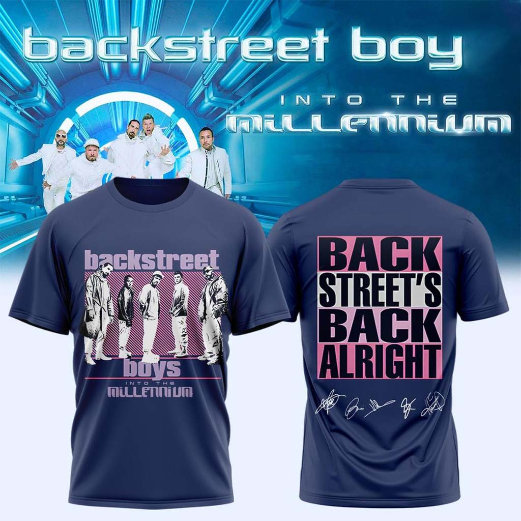 Backstreet Boys Merch 2026 Into The Millennium Signed T-Shirt Backstreet's Back Alright Shirt - Kdjoy