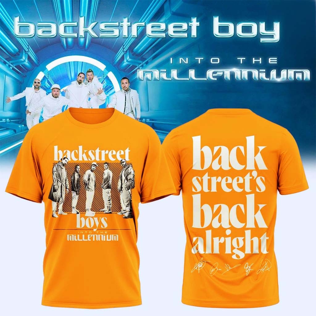 Backstreet Boys Merch 2026 Into The Millennium Signed T-Shirt Backstreet's Back Alright Tee - Kdjoy