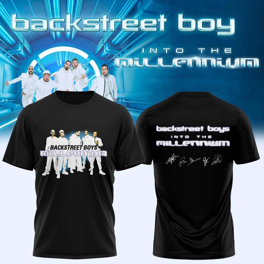 Backstreet Boys Merch 2026 Into The Millennium Signed T-Shirt Black Fan Apparel Gift For Him - Kdjoy
