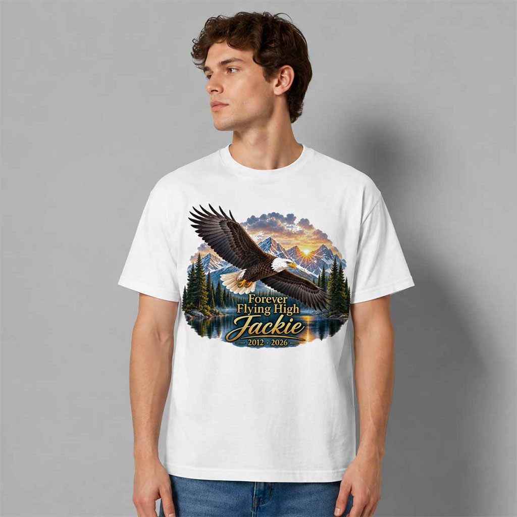 Bald Eagle Forever Flying High Jackie 2012-2026 Shirt Jackie Memorial Apparel White - Kdjoy Bald Eagle Forever Flying High Jackie 2012-2026 Shirt Jackie Memorial Apparel White - Kdjoy