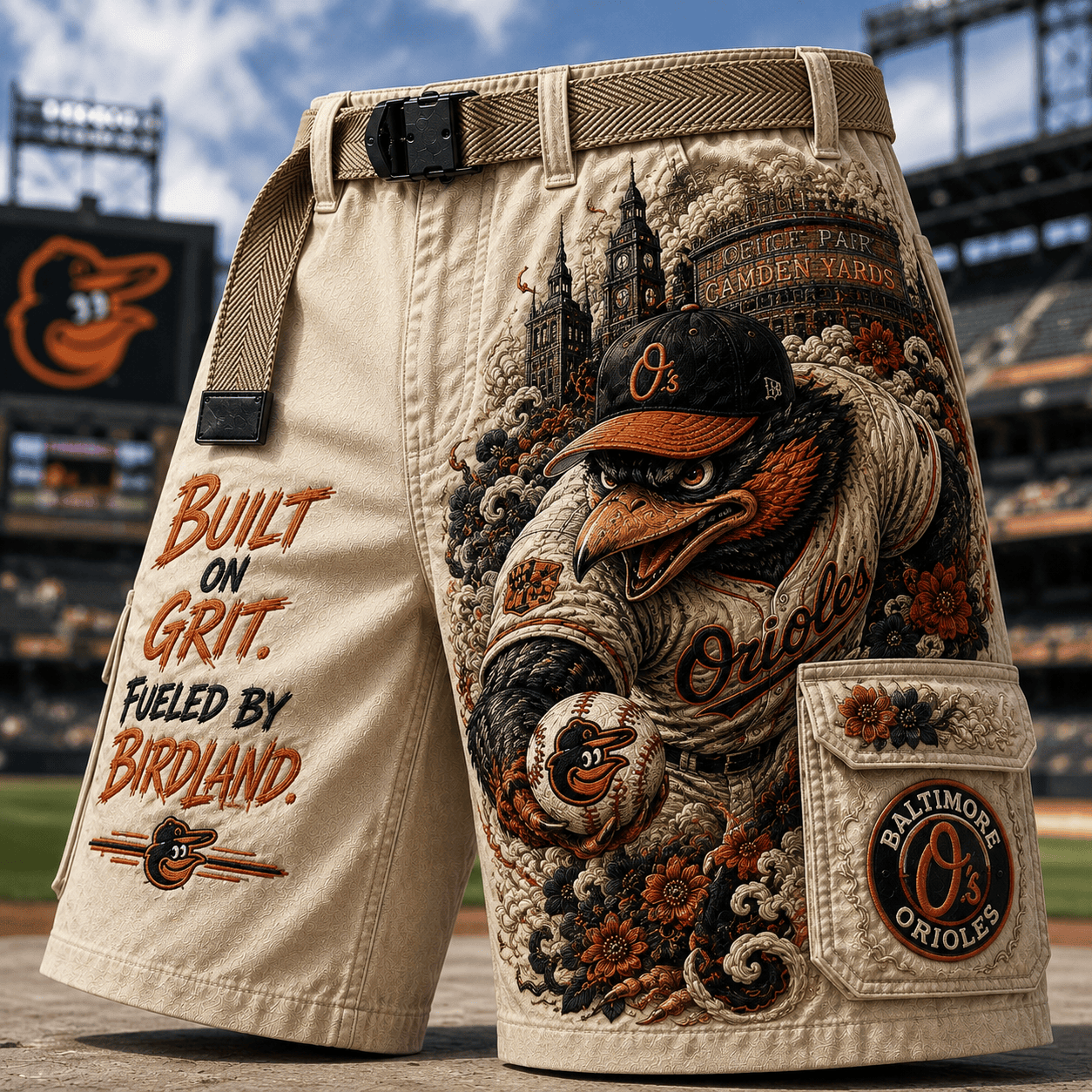 Baltimore Orioles Merch Built On Grit Fueled By Birdland Shorts Gifts For Baseball Fans - Kdjoy Baltimore Orioles Merch Built On Grit Fueled By Birdland Shorts Gifts For Baseball Fans - Kdjoy