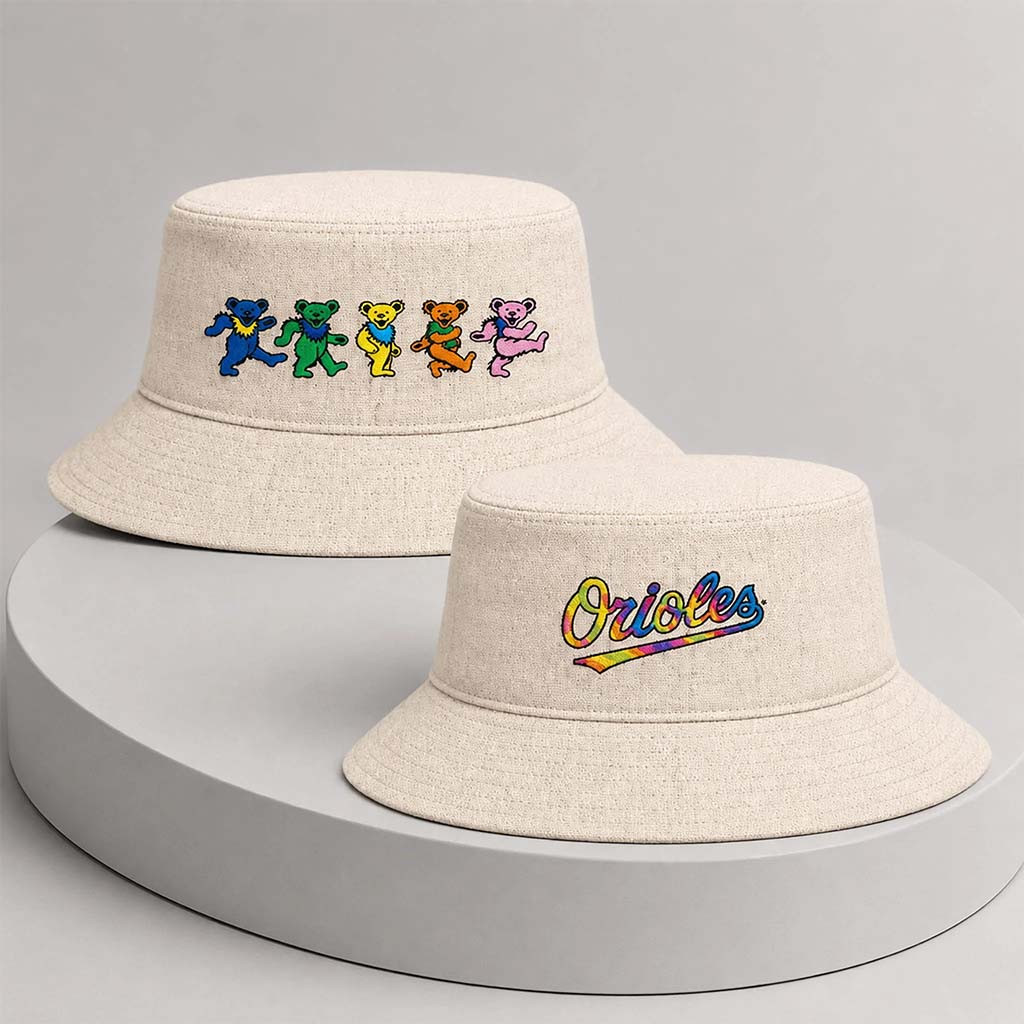 Baltimore Orioles X Grateful Dead Night Bucket Hat 2026 Baltimore Orioles Merch Gifts For Fan - Kdjoy